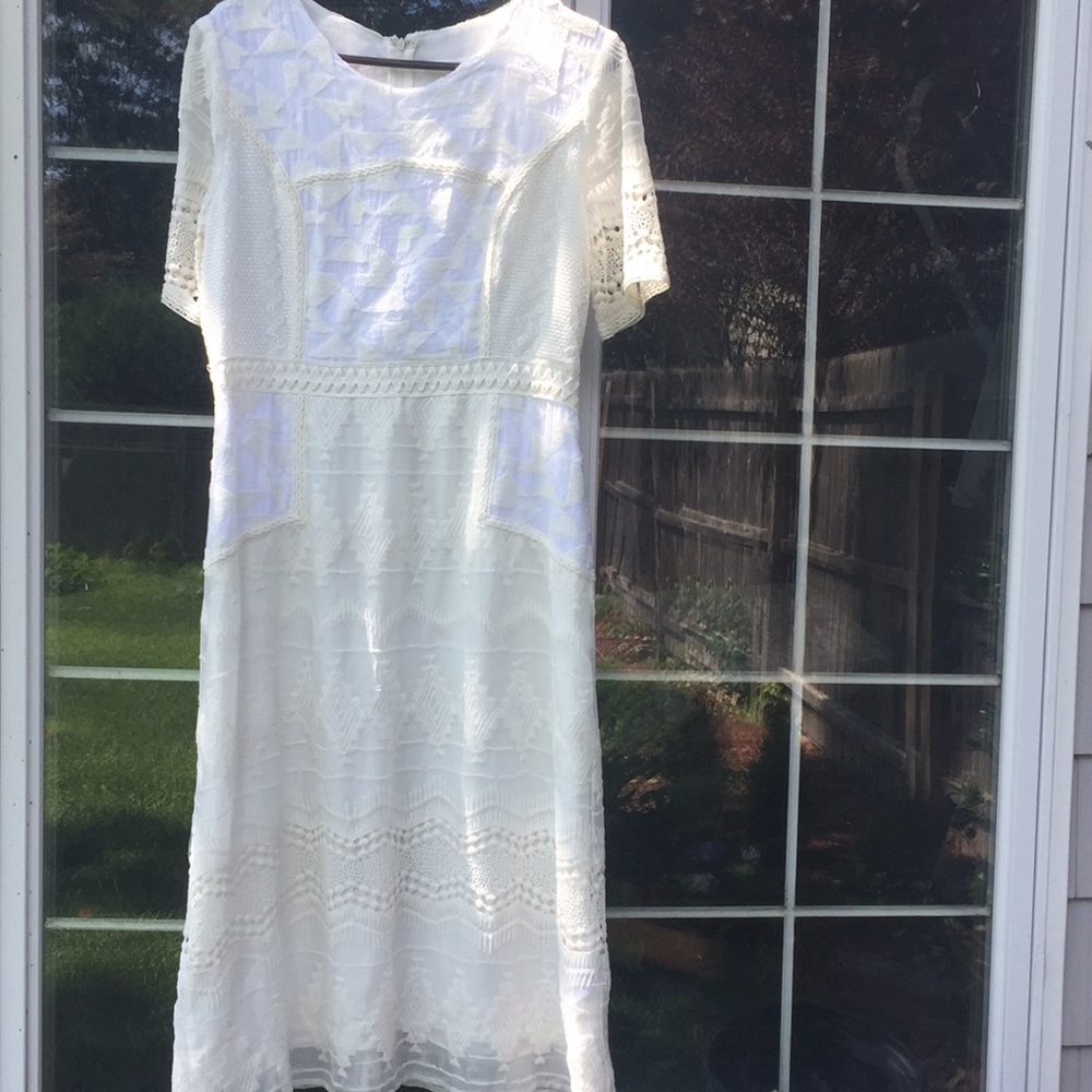 Cotton Lace / Embroidered Midi Dress